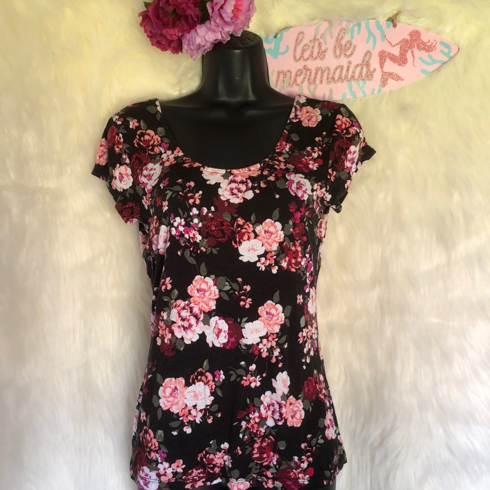 Black Floral Top